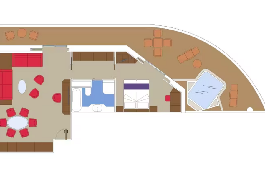 MSC Yacht Club Royal Suite with Whirlpool Bath Floorplan.png